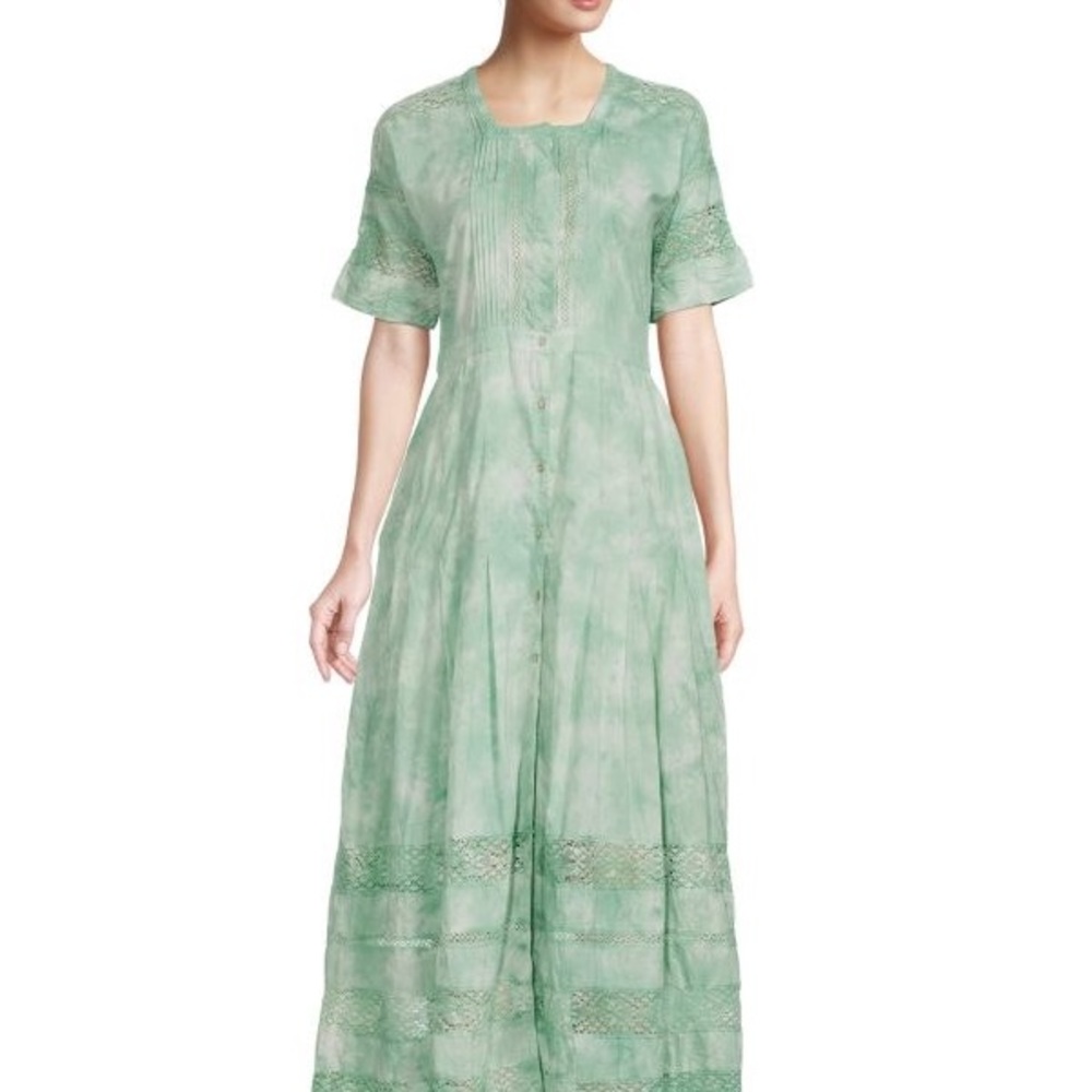 Loveshackfancy Edie Tye Dye Green Dress - NEW! Size Small